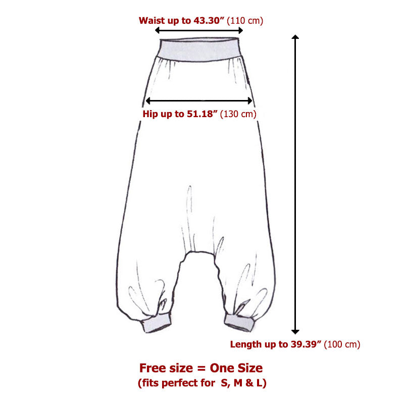 Size Chart thai 2-in-1 jumpsuit harem pants