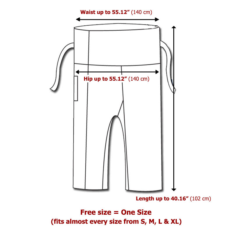 Size Chart Womens Thai Fisherman Pants