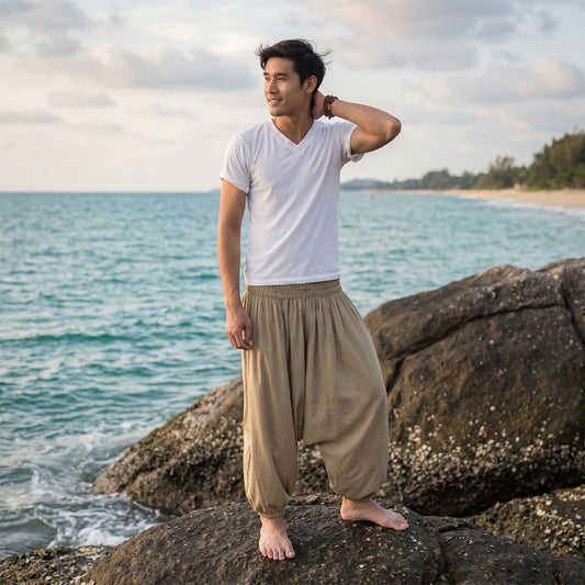Golden Sands Men's Drop Crotch Harem Pants