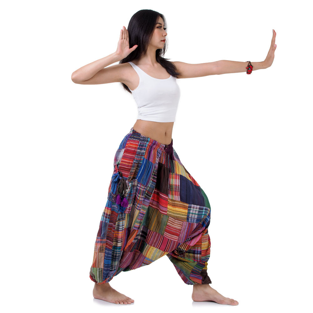 Women’s Drop Crotch Patchwork Harem Pants Joy of Colors