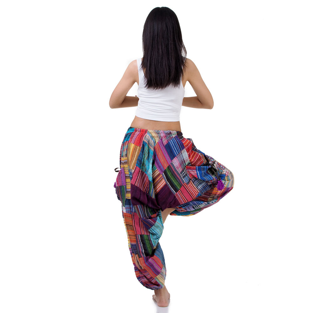 Women’s Drop Crotch Patchwork Harem Pants Joy of Colors