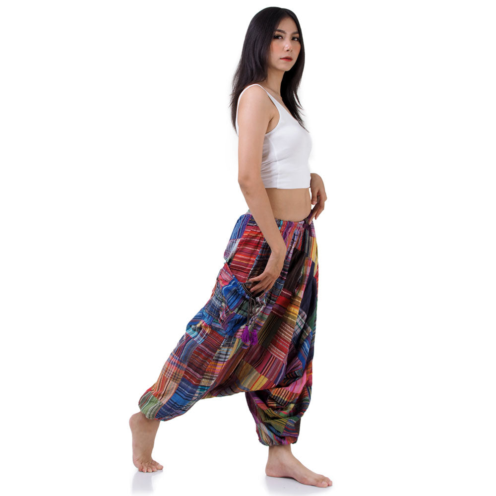 Women’s Drop Crotch Patchwork Harem Pants Joy of Colors