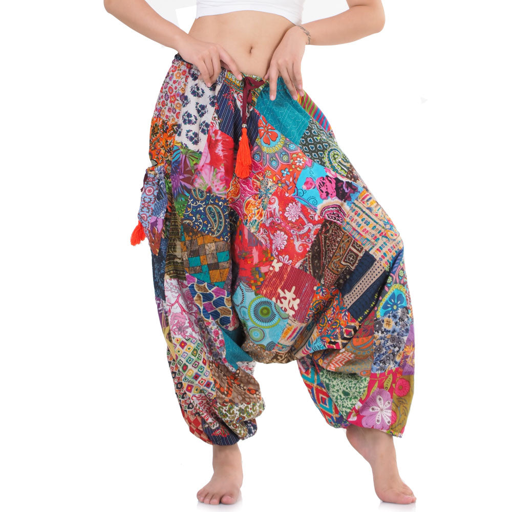 Magic of Colors Women’s Drop Crotch Patchwork Harem Pants