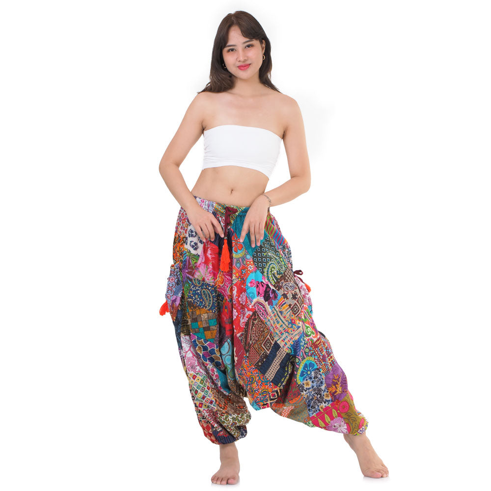 Magic of Colors Women’s Drop Crotch Patchwork Harem Pants