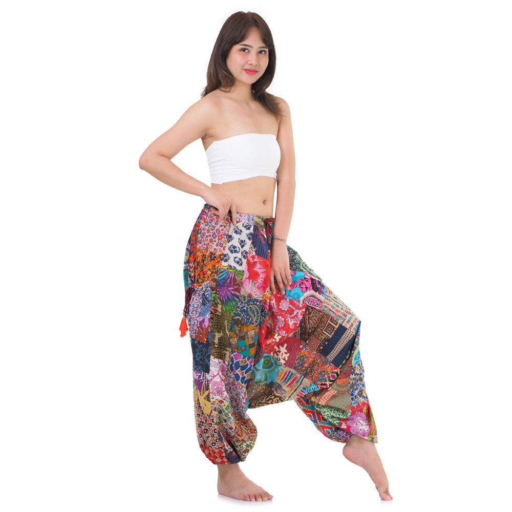 Magic of Colors Women’s Drop Crotch Patchwork Harem Pants