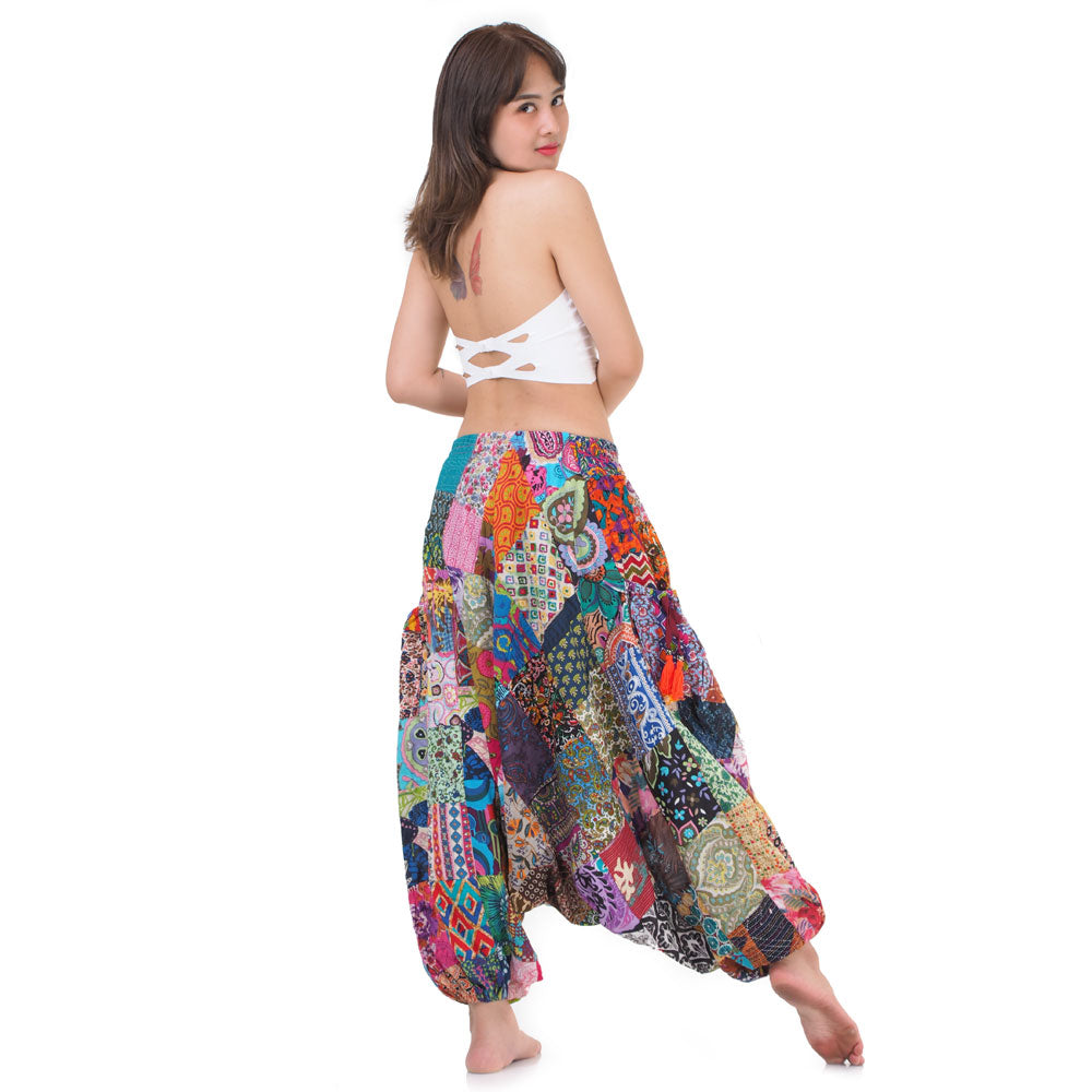 Magic of Colors Women’s Drop Crotch Patchwork Harem Pants