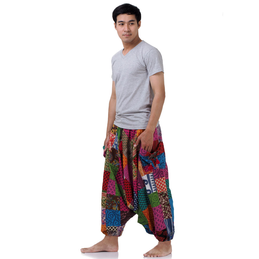 Drop Crotch Herren Patchwork Haremshose Splendor of Colors