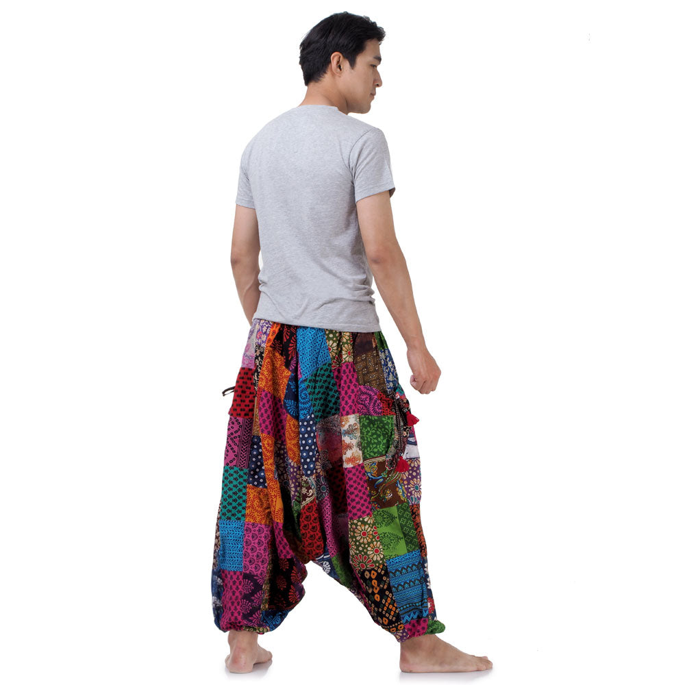 Drop Crotch Herren Patchwork Haremshose Splendor of Colors