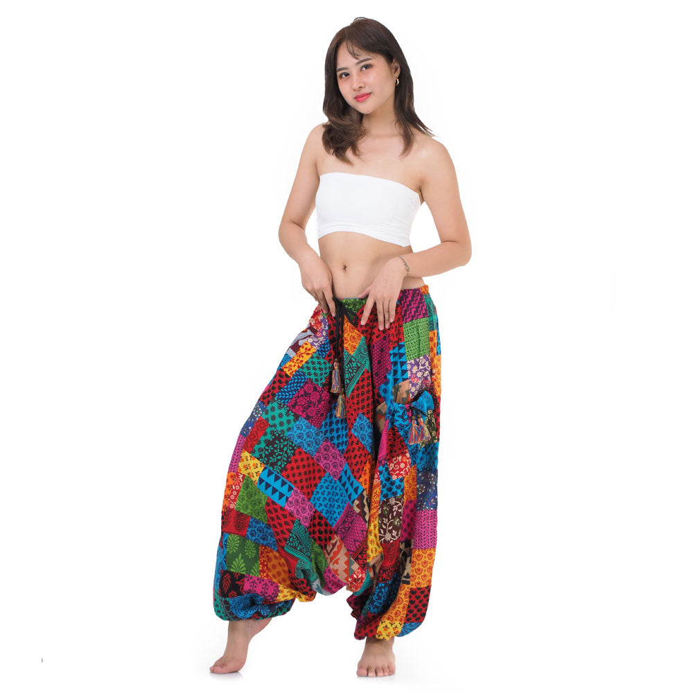 Drop Crotch Damen Patchwork Haremshose Symphony of Colors