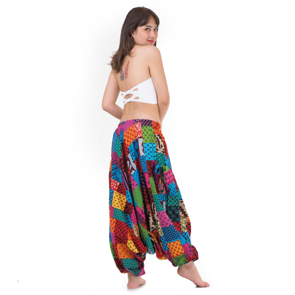 Drop Crotch Damen Patchwork Haremshose Symphony of Colors