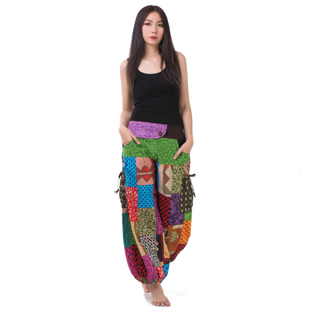 Damen Boho Patchwork Haremshose Flow of Colors