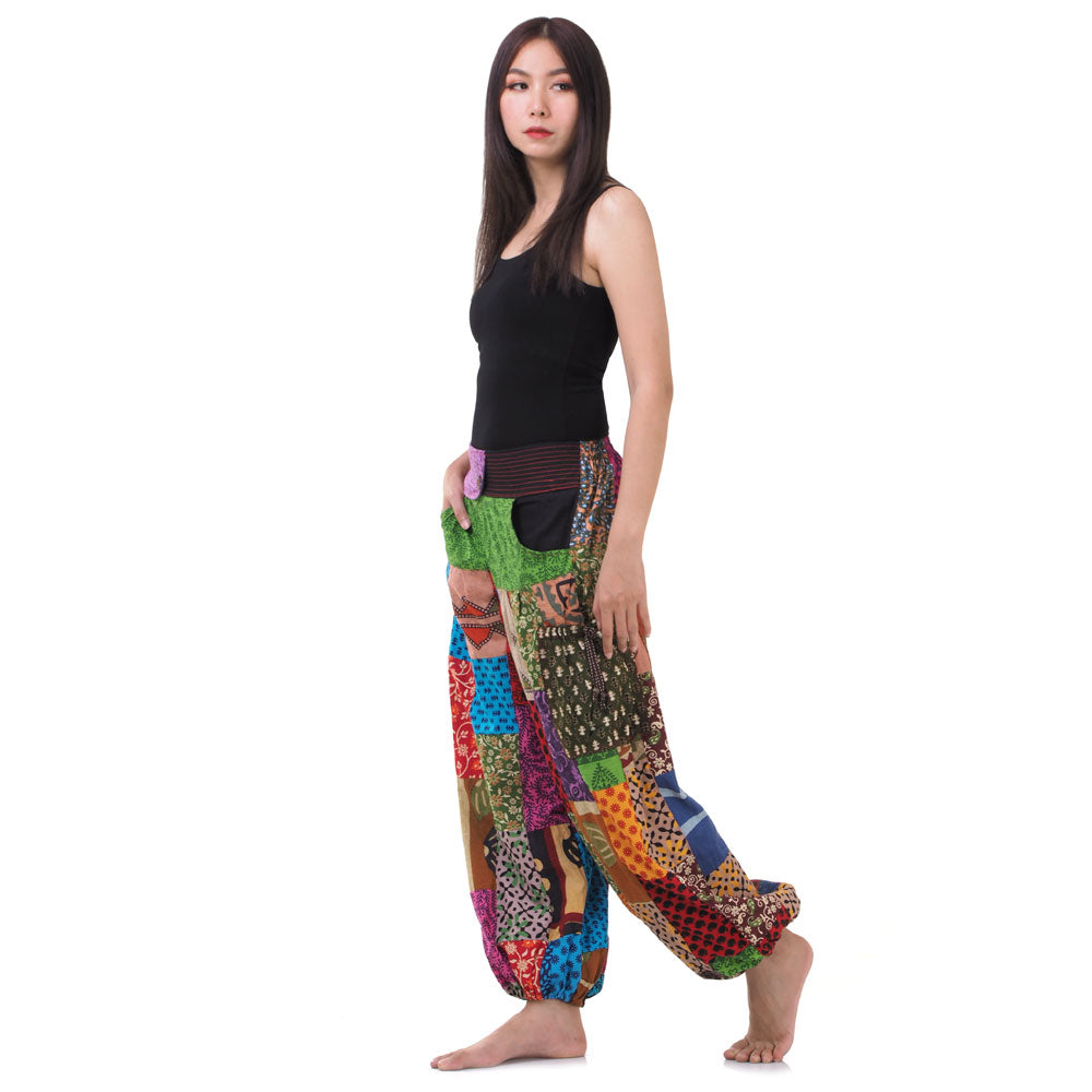 Damen Boho Patchwork Haremshose Flow of Colors