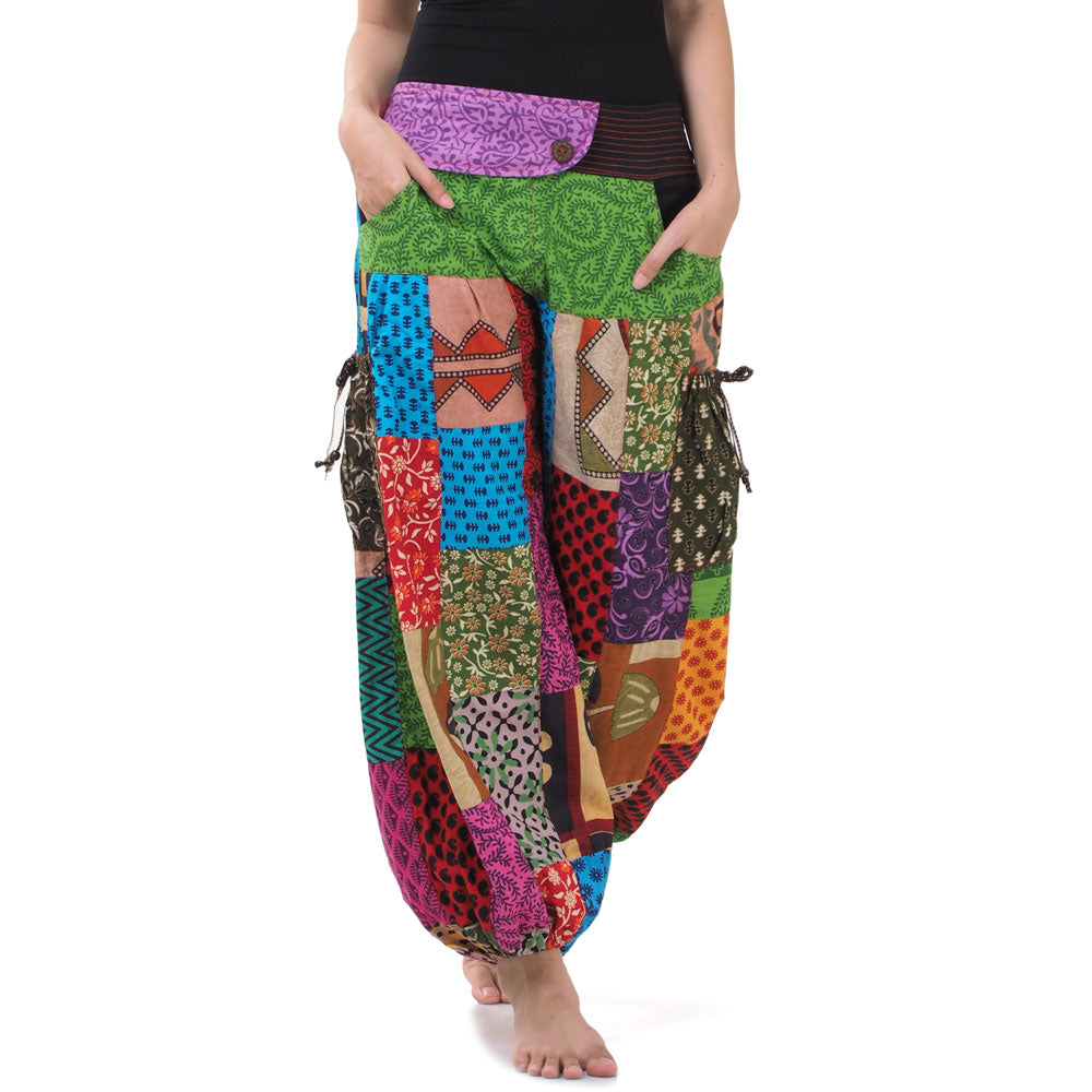 Damen Boho Patchwork Haremshose Flow of Colors