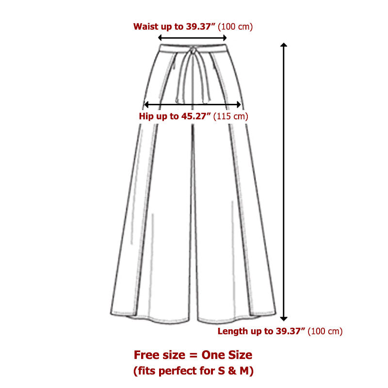 Size Chart Thai Wrap Pants Maroon