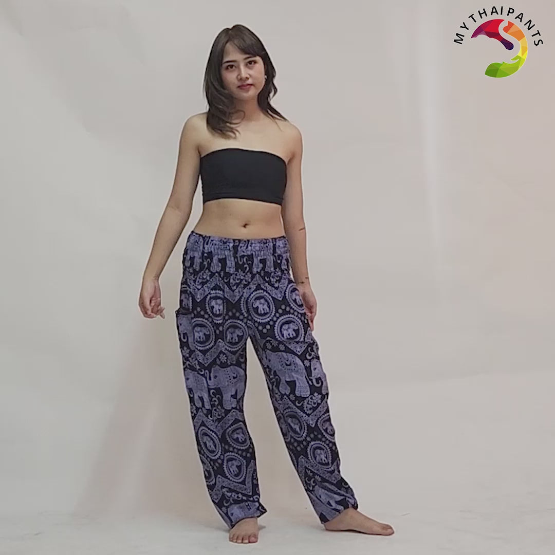 Women Chang My Thai Harem Yoga Pants Blue FAB779W