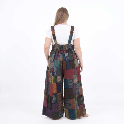 Plus Size Midnight Black Patchwork Jumpsuit Overall