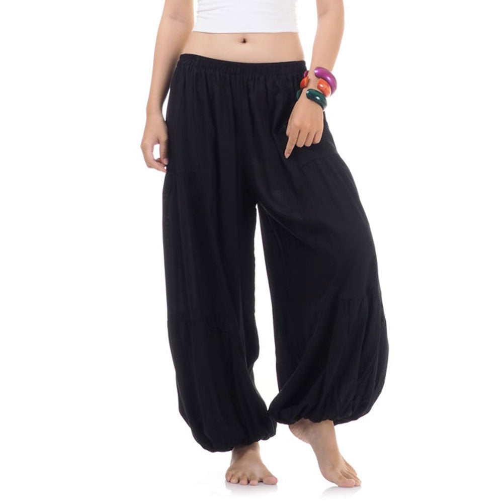 Close-up of a black women Thai harem yoga pants