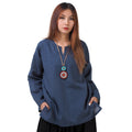 Women’s Long-Sleeve Pinstripe Thai Fisherman Shirt Blue
