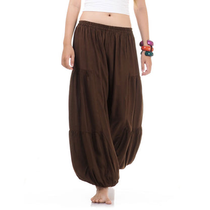 Close-up of a brown women Thai harem yoga pants