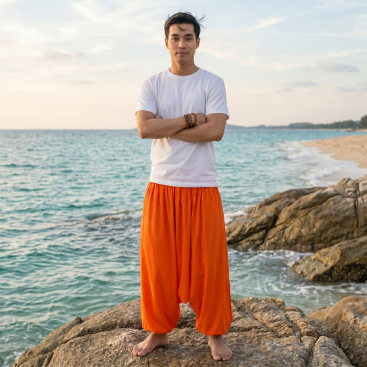 Men's Drop Crotch Harem Pants Mango Tango