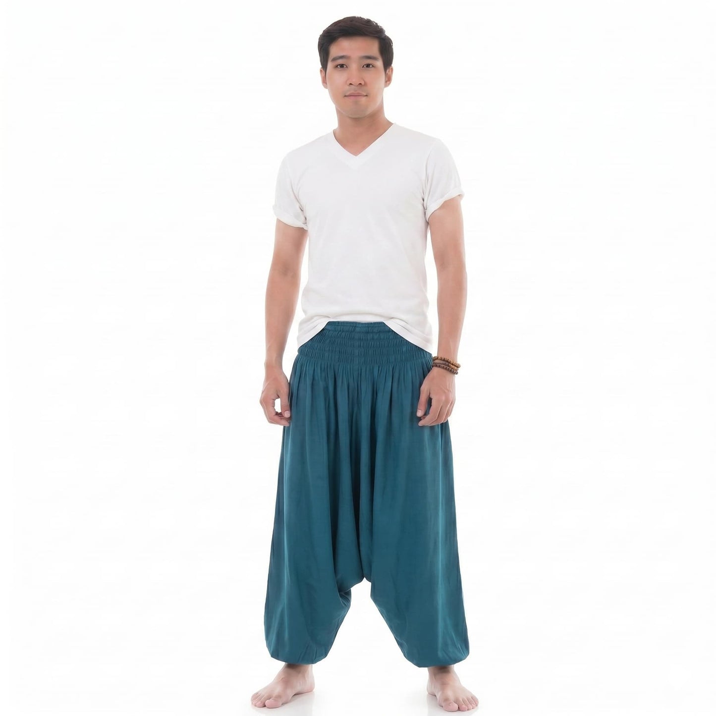 Men's Drop Crotch Harem Pants Turquoise Tranquility