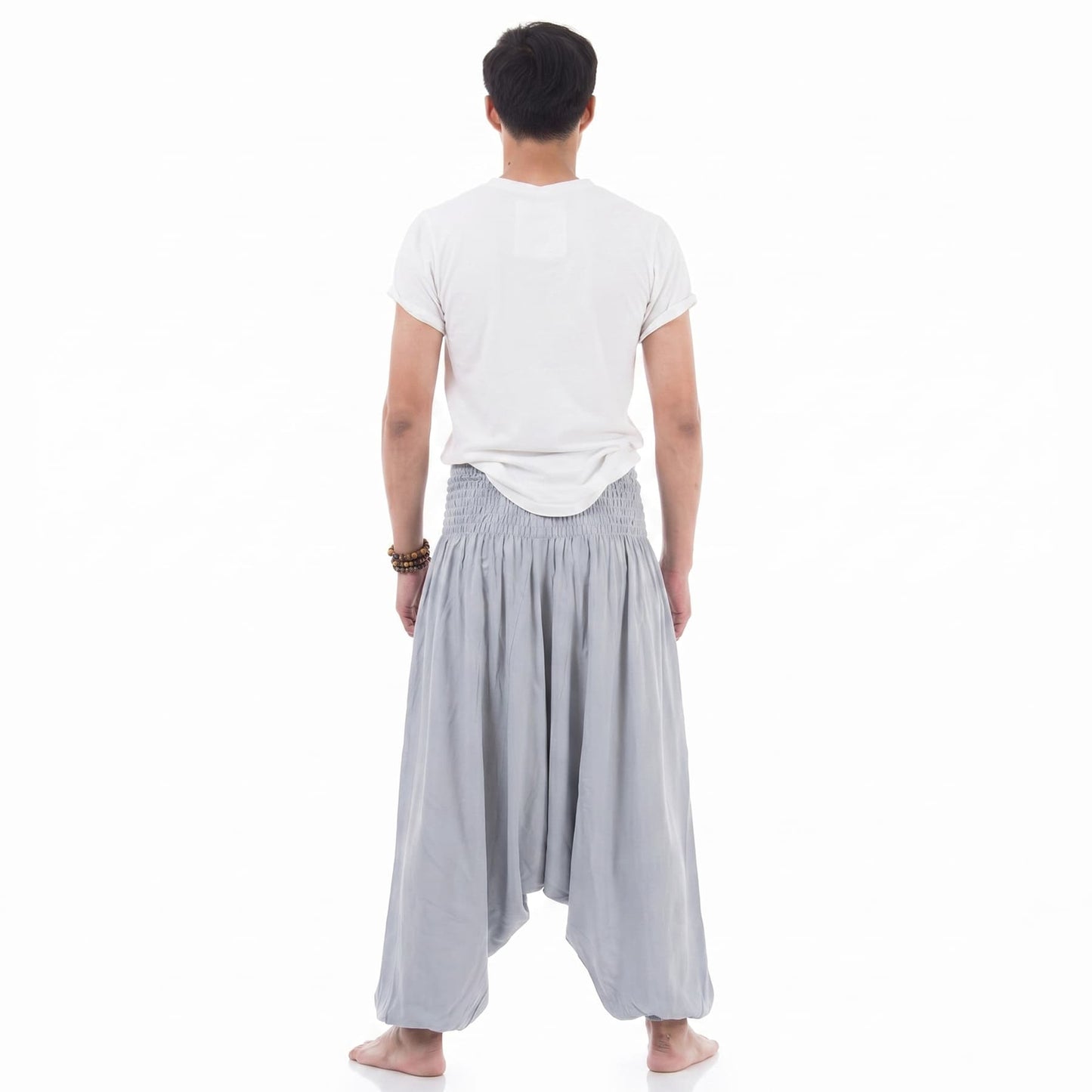 Elephant Gray Men's Drop Crotch Harem Pants