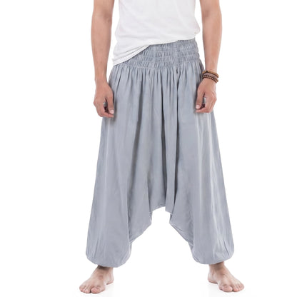 Elephant Gray Men's Drop Crotch Harem Pants