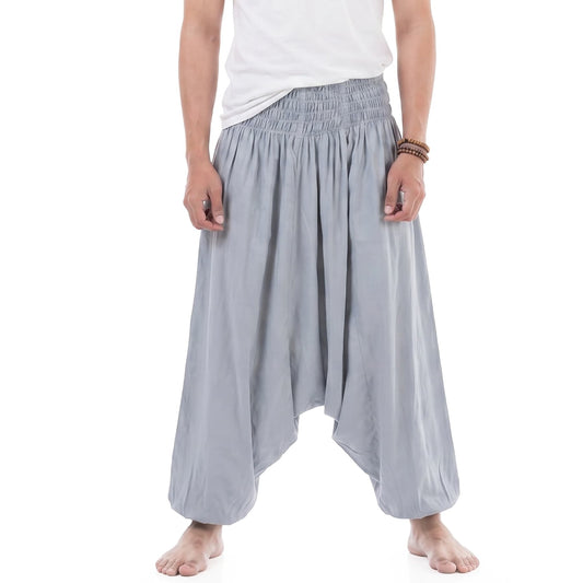 Elephant Gray Men's Drop Crotch Harem Pants
