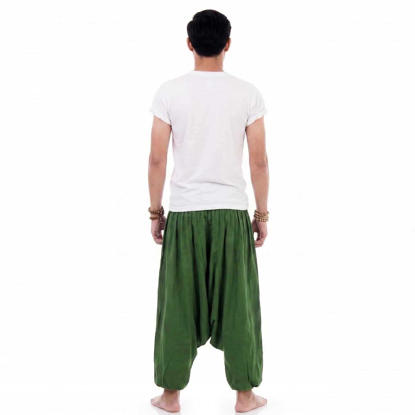 Forest Green Men's Drop Crotch Harem Pants