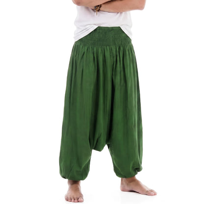 Forest Green Men's Drop Crotch Harem Pants