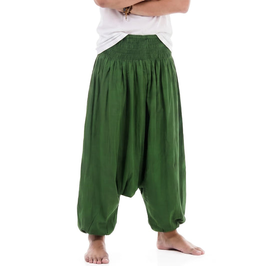 Forest Green Men's Drop Crotch Harem Pants