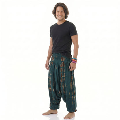 Herren Batik Drop Crotch Haremshose Tropical Adventure