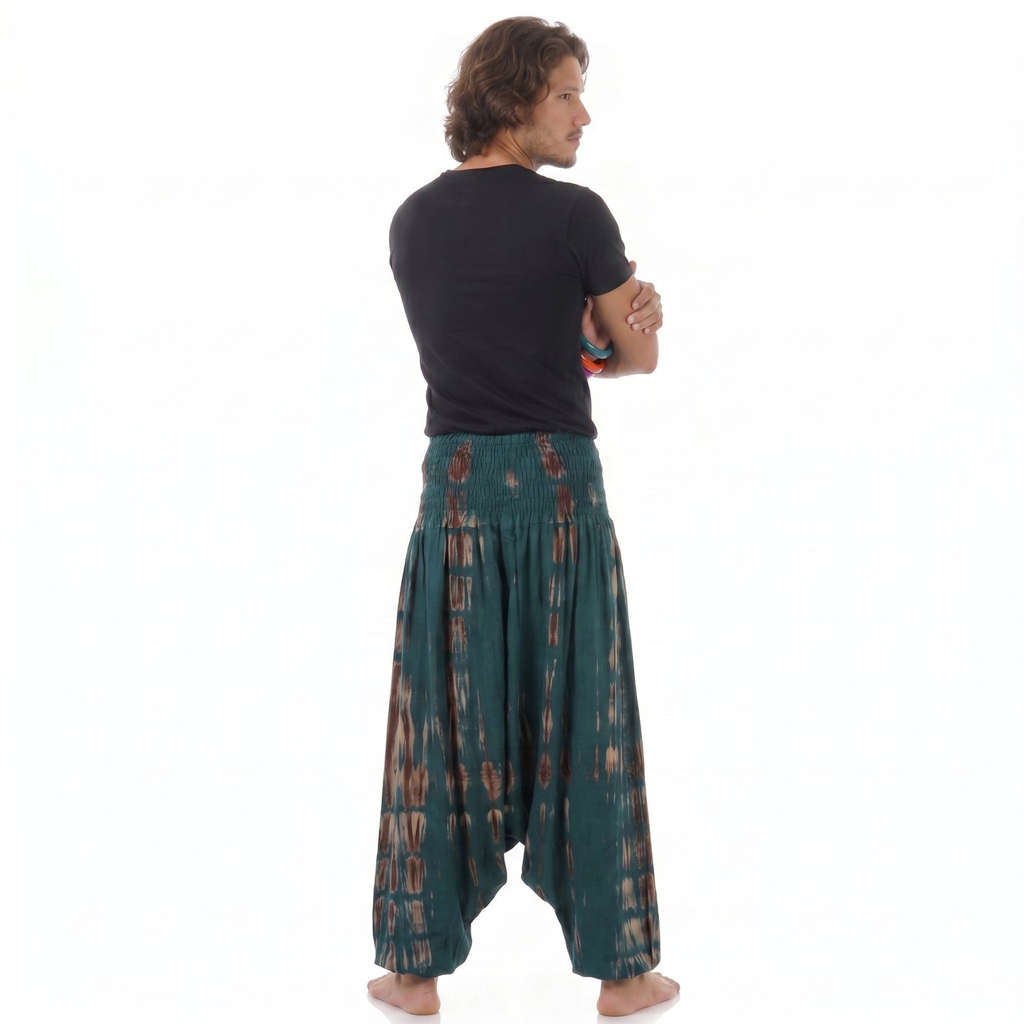 Herren Batik Drop Crotch Haremshose Tropical Adventure
