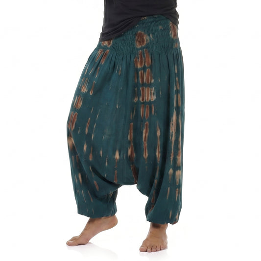 Men's Tie Dye Drop Crotch Harem Pants Tropical Adventure
