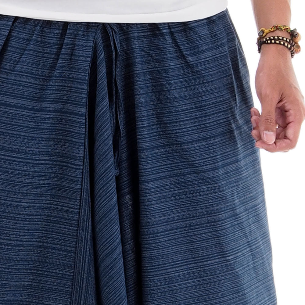 Close-up Pinstripe Material of that blue Thai Harems Pants