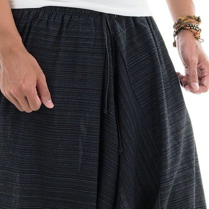 Close-up Pinstripe Material of that black Thai Harems Pants