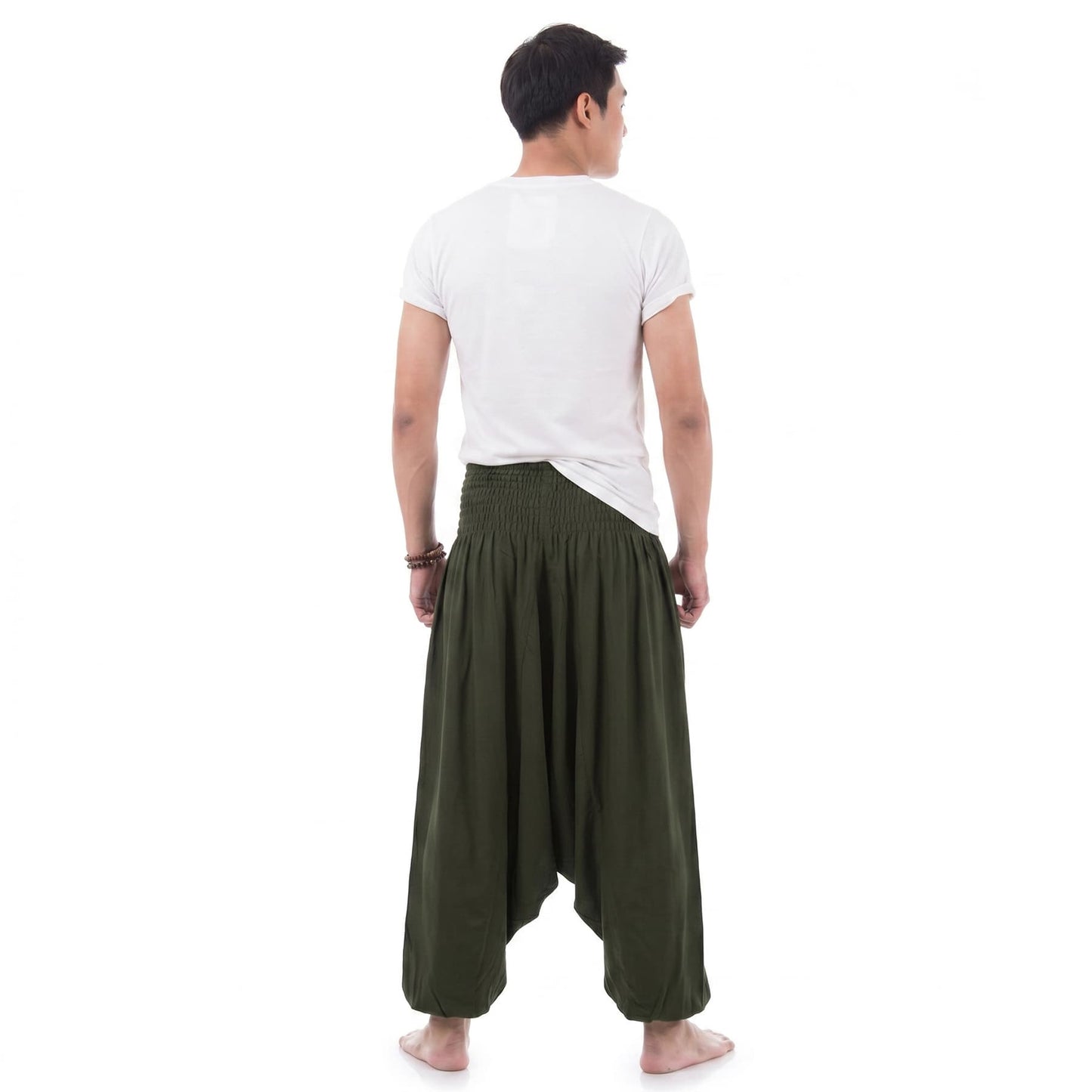 Men's Drop Crotch Harem Pants Jungle Green