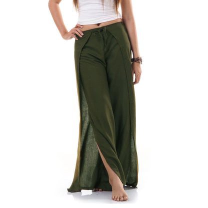 Close-up of green Thai wrap pants skirt