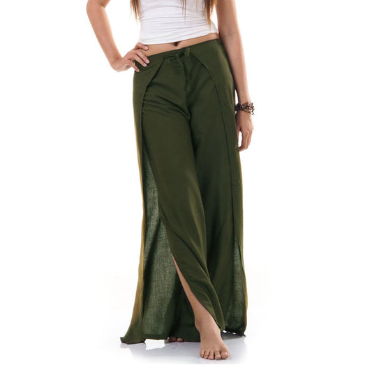 Close-up of green Thai wrap pants skirt