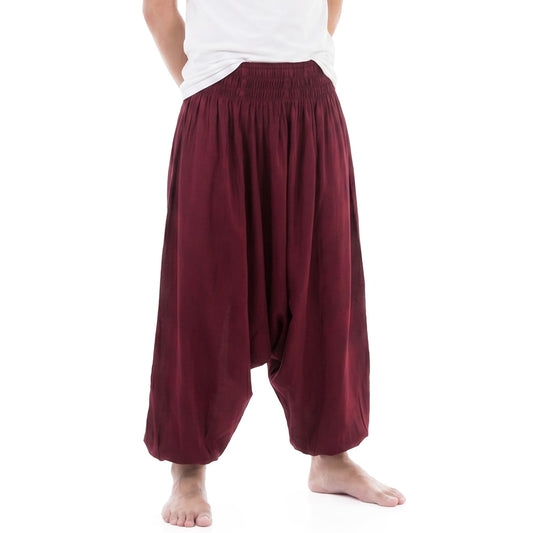 Drop Crotch Men's Harem Pants Mystic Maroon