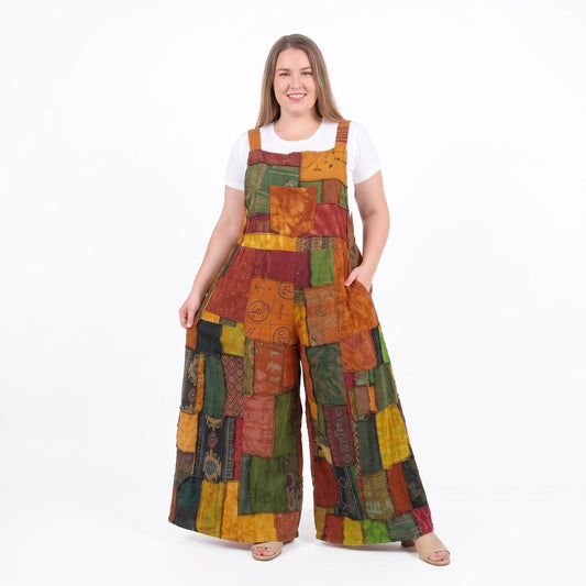 Hippie Patchwork Jumpsuit Overall Mystic Purple