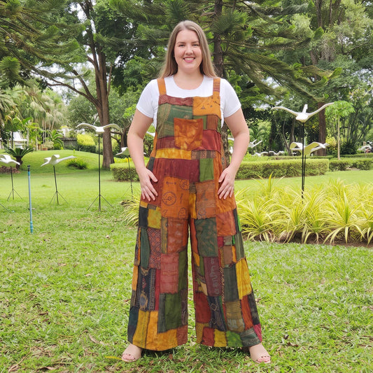 Hippie Patchwork Jumpsuit Overall Mystic Purple