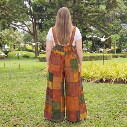 Sunrise Orange Patchwork Jumpsuit Overall Plus Size