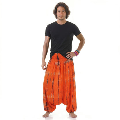 Herren Batik Drop Crotch Haremshose Sunset Bliss