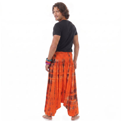Herren Batik Drop Crotch Haremshose Sunset Bliss