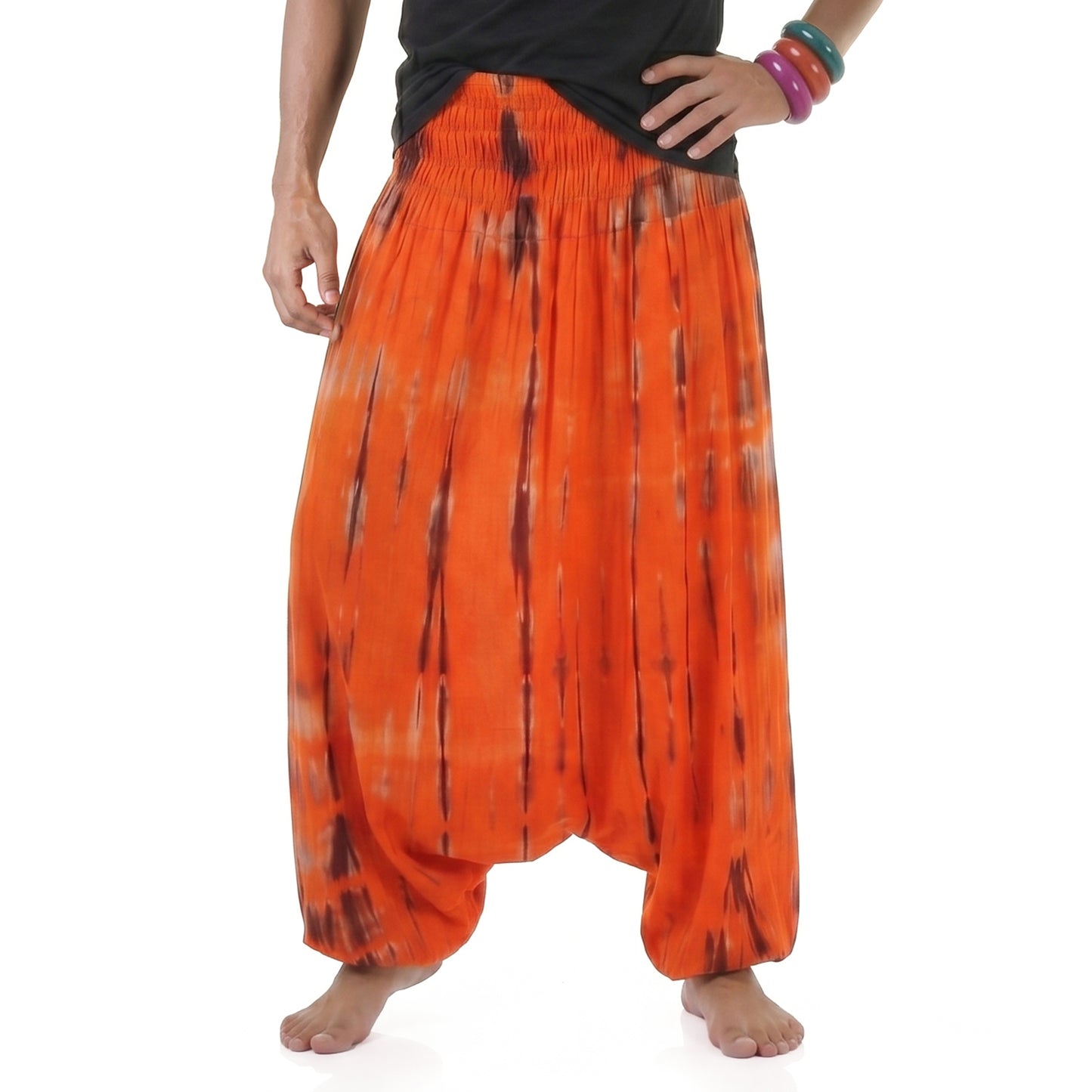 Herren Batik Drop Crotch Haremshose Sunset Bliss