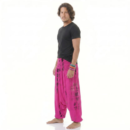 Herren Lotus Bloom Batik Drop Crotch Haremshose