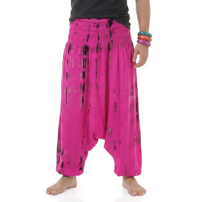 Herren Lotus Bloom Batik Drop Crotch Haremshose