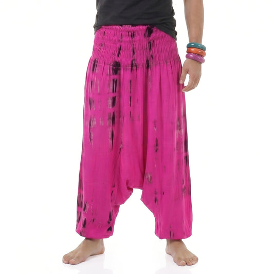 Herren Lotus Bloom Batik Drop Crotch Haremshose