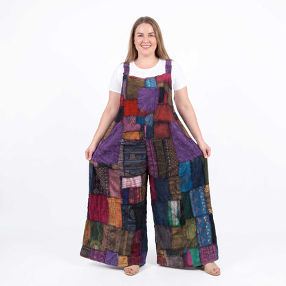 Hippie Patchwork Jumpsuit Overall Mystic Purple